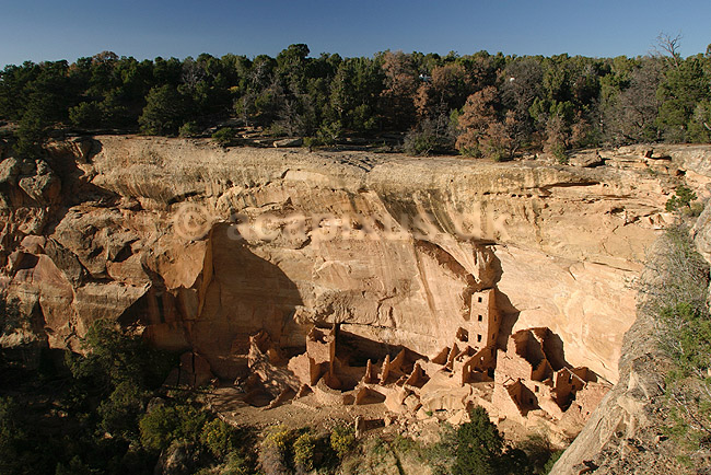 Square Tower Houce. Square Tower Houce i Mesa Verde National Park. En af Anasazi indianernes efterladte byer.; ; Mesa Verde National Park / Colorado; USA; Nord Amerika; ; Ancestral pueblo indianere, Ancestral puebloans