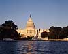 Capitol. US Capitol set ved solnedgang fra The National Mall  Washington DC USA Nord Amerika  demokrati, bureaukrati, regeringer, United States of America, De Forenede Stater