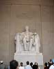 Lincoln. Lincoln statue i Lincoln Memorial  Washington DC USA Nord Amerika  demokrati, regeringer, United States of America, De Forenede Stater, pr�sidenter, Abraham Lincoln