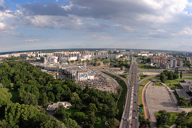 Bratislava. Udsigt over sydlige Bratislava fra Novy Most; ; Bratislava; Slovakiet; ; ; 