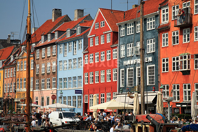 Nyhavn. Nyhavn i K�benhavn; ; K�benhavn; Danmark; ; ; Storby, huse, ejendomme, beboelsesejendom, gader, veje, kanaler