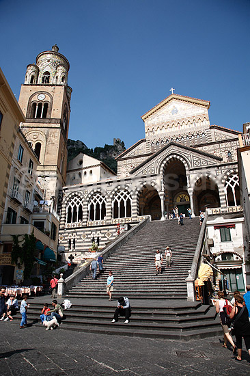 Amalfi. Trappen op til Katedralen i Amalfi; ; Amalfi / Sorrento halv�en; Italien; Europa; ; Kirker