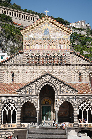 Amalfi. Trappen op til Katedralen i Amalfi; ; Amalfi / Sorrento halv�en; Italien; Europa; ; Kirker
