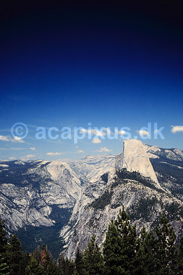 Half Dome. Half Dome og Tenaya Canyon - Fotograferet fra Glacier Point ( Scan af KOL417 ) ; ; Yosemite National Park / Californien; USA; Nordamerika; ; Bjerge