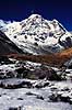 Annapurna South. Annapurna South (7219 m) set fra Annapurna Base Camp ( Scan af KOL1227 )   Annapurna Base Camp / Himalaya bjergene Nepal Asien  Bjerge, sne
