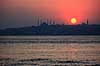 Solnedgang over Istanbul. Solnedgang over Istanbul Sultan Ahmet Camii (Den Bl� Moske) ( Scan af KOL237 )   Istanbul Tyrkiet Asien  Solen, solnedgange, Bosporus Str�det