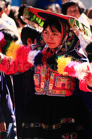 Quechua indianer. Danser ved Inti Raimi festival i Cuzcu ( Scan af KOL2015 ) ; ; Cuzco; Peru; Sydamerika; ; 