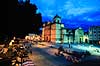 Oaxaca. Kirken La Catedral og tv. Alameda de Le�n parken i Oaxaca ( Scan af KOL6853 )   Oaxaca / Oaxaca Mexico Nordamerika  