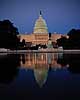 United States Capitol. US Capitol set i skumringen fra The National Mall ( Scan af KOL5643 )  Washington DC USA Nordamerika  regering, United States Congress, kongressen, Capitol Hill, regeringsbygninger