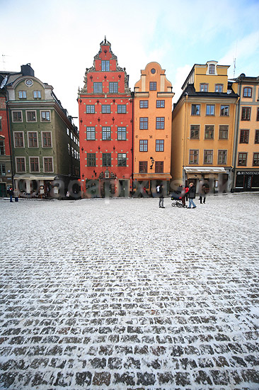 Stockholm. Stortorget i Gamla Stan i Stockholm; ; Stockholm; Sverige; ; ; Scandinavien, vinter, torv, torve, hovedstad, hovedst�der, storby, storbyer, brosten