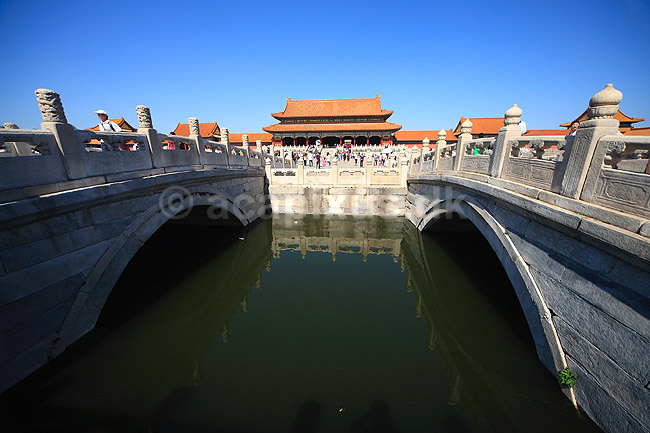 Den Forbudte By. Taihe Gate (Taihe Porten, Gate of Supreme Harmony) i Den Forbudte By i Beijing.; ; Den Forbudte By / Beijing; Kina; ; ; Palace Museum, The Forbidden City, Det kejserlige palads, UNESCO Verdens Kulturarv, UNESCO World Heritage