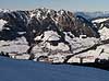 Alpbach. Udsigt over Alpbach og de �striske Alper fra Gasthof Hornboden  Alpbach �strig   Slalom, sne, skil�b, ski, vinter, vintersport, sport, fritid, Alperne, �sterreich, hejs, skiferie