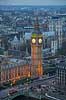 London. Palace of Westminster, Big Ben og Westminster Abbey set fra London Eye  London England   Storbyer, Storbritanien, River Thames, Downtown, City