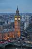 London. Palace of Westminster, Big Ben og Westminster Abbey set fra London Eye  London England   Storbyer, Storbritanien, River Thames, Downtown, City