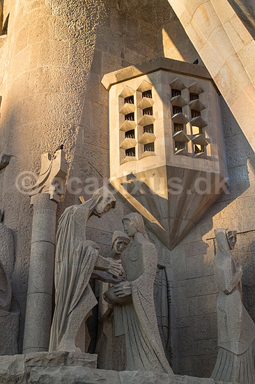 La Sagrada Familia. Detaljer fra Gaudis uf�rdige kirke, Sagrada Familia, i Barcelona; ; Barcelona; Spanien; ; ; Temple Expiatori de la Sagrada Familia, Basilica and Expiatory Church of the Holy Family, Antoni Gaudi, UNESCO world heritage