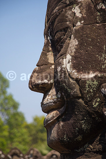 Bayon / Angkor Wat. Bayon templet med figurer af ansigter i Angkor Archeological Park, World Heritage Site, bygget sent i 12e �rhundrede af Jayavarman VII; ; Angkor Archeological Park / Siem Reap; Cambodia; ; ; Templer, Khmer riget