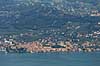 Gardas�en. Udsigt over Gardas�en, Lago di Garda, fra byen Pieve med bjerge i baggrunden  Gardas�en / Pieve Italien  landskaber 25010 Pieve BS, s�er