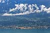 Gardas�en. Udsigt over Gardas�en, Lago di Garda, fra byen Pieve med bjerge i baggrunden  Gardas�en / Pieve Italien  landskaber 25010 Pieve BS, s�er