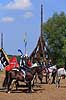 Ridderturnering. Riddere til hest hilser sk�njomfruen ved ridderturnering i Middelaldercentret i Sundby ved Nyk�bing Falster  Middelaldercentret / Nyk�bing Falster Danmark  sev�rdigheder turisme, riddere