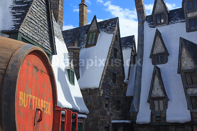 Universal Islands of Adventure. Hogsmeade i The Wizarding World of Harry Potter -  i Universal Theme Park i Orlando; ; Orlando / Florida; USA; ; ; Forlystelsespark, forlystelsesparker, turisme