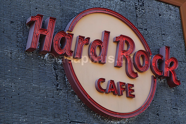 Universal Islands of Adventure. Hard Rock Cafe Orlando -  i Universal Theme Park i Orlando; ; Orlando / Florida; USA; ; ; Forlystelsespark, forlystelsesparker, turisme