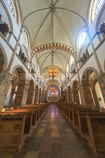 Ribedomkirke. Kirkeskibet og alteret i Ribe Domkirke (Vor Frue Kirke Maria); ; Ribe; Danmark; ; Sev�rdigheder; Kirker, Domkirker, kristendom, 