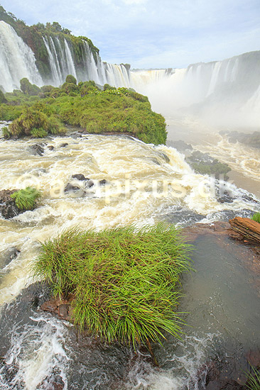 Iguazu vandfaldene. Iguazu vandfaldene med Garganta del Diablo bagerst set fra den Brasilianske side af vandfaldene; ; Iguazu; Brasilien; Sydamerika; ; Vandfald, The Iguazu Falls, Iguaz� Falls, Iguassu Falls, Igua�u Falls, Cataratas del Iguaz�, Cataratas do Igua�u 