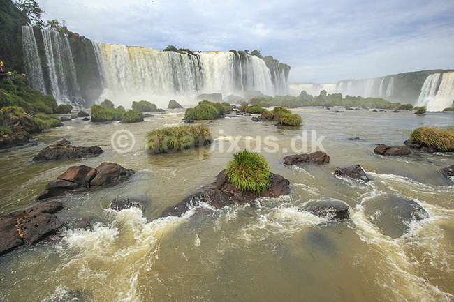 Iguazu vandfaldene. Iguazu vandfaldene med Garganta del Diablo bagerst set fra den Brasilianske side af vandfaldene; ; Iguazu; Brasilien; Sydamerika; ; Vandfald, The Iguazu Falls, Iguaz� Falls, Iguassu Falls, Igua�u Falls, Cataratas del Iguaz�, Cataratas do Igua�u 