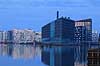 Havneholmen. Allerbygningen og lejlighedsbebyggelse p� havneholmen i morgenskumringen  K�benhavn Danmark   Bybilleder, Aller