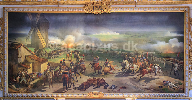 Versailles. Maleri af slaget ved Valmy (Bataille de Valmy 1792) p� Varsailles Slottet. Malet af Jean Baptiste Mauzaisse; ; Chateau de Versailles / Paris; Frankrig; ; ; Sev�rdigheder