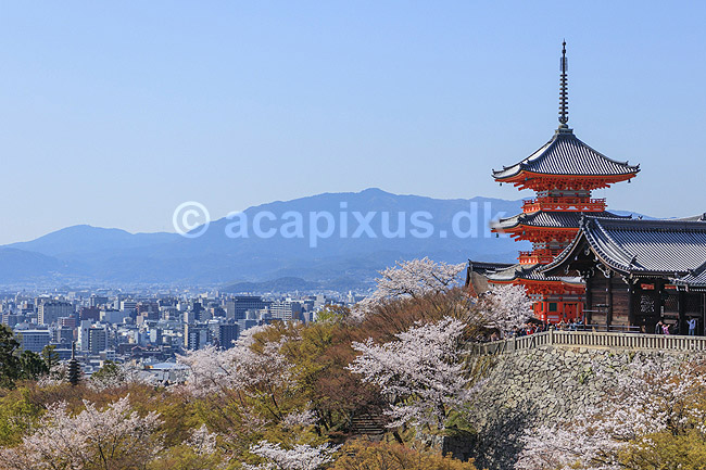 Kiyomizu-dera. Pagode i Kiyomizu-dera templet; ; Kiyomizudera / Kyoto; Japan; Asien; ; templer, buddisme, buddhism, buddistisk