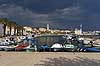 Split. Havnebasinet i Split. I baggrunden havnepromendaen, Obala Hrvatskog narodnog preporoda  Split Kroatien   Havn, havne, skyer, overskyet, turistm�l