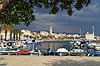 Split. Havnebasinet i Split. I baggrunden havnepromendaen, Obala Hrvatskog narodnog preporoda  Split Kroatien   Havn, havne, skyer, overskyet, turistm�l