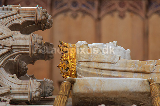 Roskilde Domkirke. Dronning Margrethe 1 's sarkofag p� Kannikekoret i Roskilde Domkirke (Dronning Margrete I); ; Roskilde Domkirke / Roskilde; Danmark; ; ; turistsev�rdigheder, religion, kristendom, kirker, kirke, domkirker, UNESCO World Heritage, gravkapeller, gravkapel, konger, kongehuset