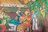 V�gmaleri i Coit Tower. V�gmaleri i American Social Realism stil udsmykker indvendige v�gge i Coit Tower i San Francisco, USA  San Francisco / Californien USA   Malerier, kunst, historie, kunsthistorie