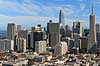 San Francisco. Financial district i San Francisco set fra toppen af Coit Tower  San Francisco / Californien USA   Skyskrabere, metropol, storby