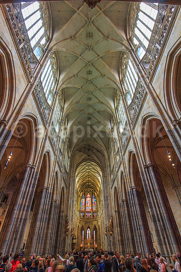 Sankt Vitus Katedralen. St. Vitus Cathedral i Prag; ; Prags Borg / Prag; Tjekkiet; ; ; Domkirke, domkirker, religion, kristendom