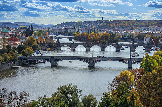 Prag. Prags broer over floden Vltava (tysk Moldau); ; Prag; Tjekkiet; ; ; Sev�rdigheder