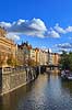 Prag. Huse lange gaden Masarykovo n�b?e�� i Prag  Masarykovo n�b?e�� / Prag Tjekkiet   Sev�rdigheder, arkitektur
