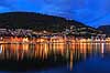 Bergen. Bryggen i Bergen i skumringen  Bergen Norge   Turisme, sev�rdigheder
