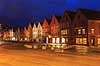 Bergen. Bryggen i Bergen i skumringen  Bryggen / Bergen Norge   Turisme, sev�rdigheder