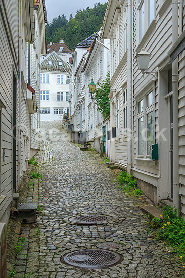 Bergen. Gaden Wesenbergsmauet i Bergen; ; Bergen; Norge; ; ; Turisme, sev�rdigheder, Hansestaderne, Hanseaterne, Hanseater, handel