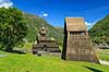Borgund Stavkirke. Stavkirken og klokket�rnet i Borgund  Borgund Norge   Turisme, sev�rdigheder, kristendom, stavkirker, tr�kirker