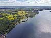 S�rup. Frederiksborg Havn og S�rup ved Esrum S�  S�rup / Fredensborg Danmark   Landsbyer, s�er, lystb�dehavne, dronefoto
