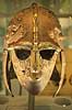 Sutton Hoo helmet. Sutton Hoo helmet p� The British Museum i London. Anglo-Saxisk hj�lm begravet ved Sutton Hoo skibsgrav ca 625 generelt associeret King R�dwald of East Anglia  The British Museum / London England  sev�rdigheder Museumer