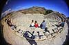Segesta Teateret. Gr�sk amphiteater p� toppen af Monte Barbaro ved Segesta i Trapani provinsen  Segesta / Sicilien Italien  sev�rdigheder Teatre, amfiteater
