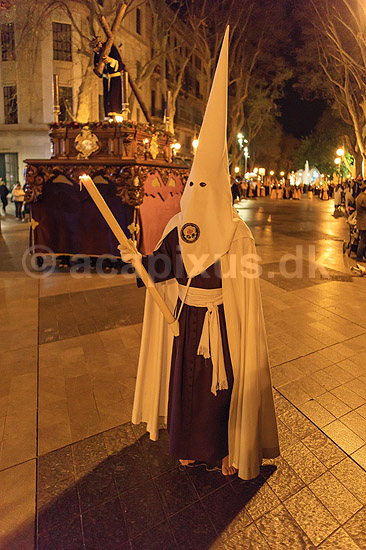 P�skeprocession i Palma de Mallorca. P�ske procession p� Passeig del Born i Palma de Mallorca under La Semana Santas (den hellige uge); ; Palma de Mallorca; Spanien; ; Sev�rdigheder; Kristendom, katolsk, religion, p�sken