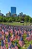 Memorial day. Skov af sm� flag ved Soldiers and Sailors Monument i Boston Common p� Memorial Day, som er en helligdag i USA, hvor man mindes dem, som er faldet under tjeneste i landets v�bnede styrker. Helligdagen afholdes hvert �r den sidste mandag i maj.Mange mindes ogs� bare dem man har mistet gennem tiden, som ikke n�dvendigvis d�de under krigen  Boston / Massachusetts USA   Stars and Stribes