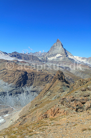 Matterhorn. Det ikoniske bjerg Matterhorn set fra Gornergrat; ; Gornergrat / Zermatt; Schweiz; ; ; Alperne, bjerglandskab, Alpelandskab, bjergvandring