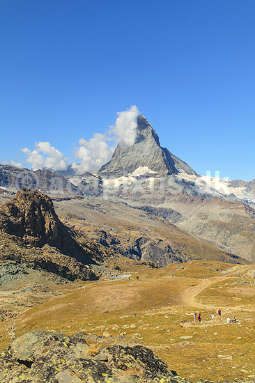 Matterhorn. Det ikoniske bjerg Matterhorn set fra Gornergrat; ; Gornergrat / Zermatt; Schweiz; ; ; Alperne, bjerglandskab, Alpelandskab, bjergvandring